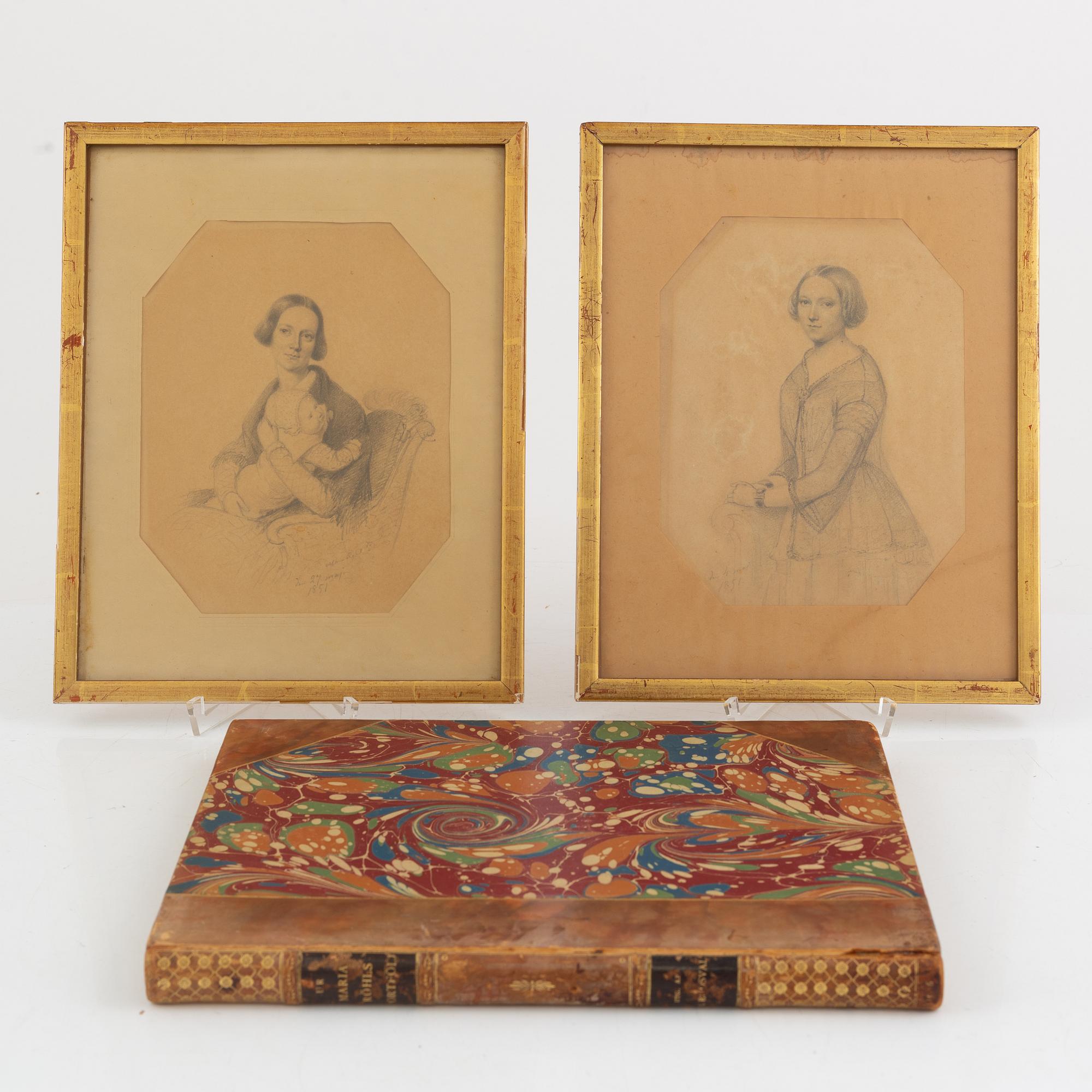 Maria Röhl, Women's Portraits, 2 pieces and a book.