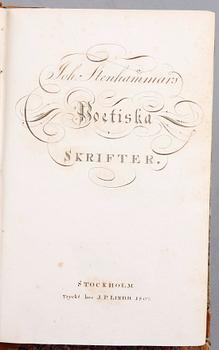 BÖCKER, 3 st, bla "Poetiska skrifter" av Johan Stenhammar, Stockholm 1807.