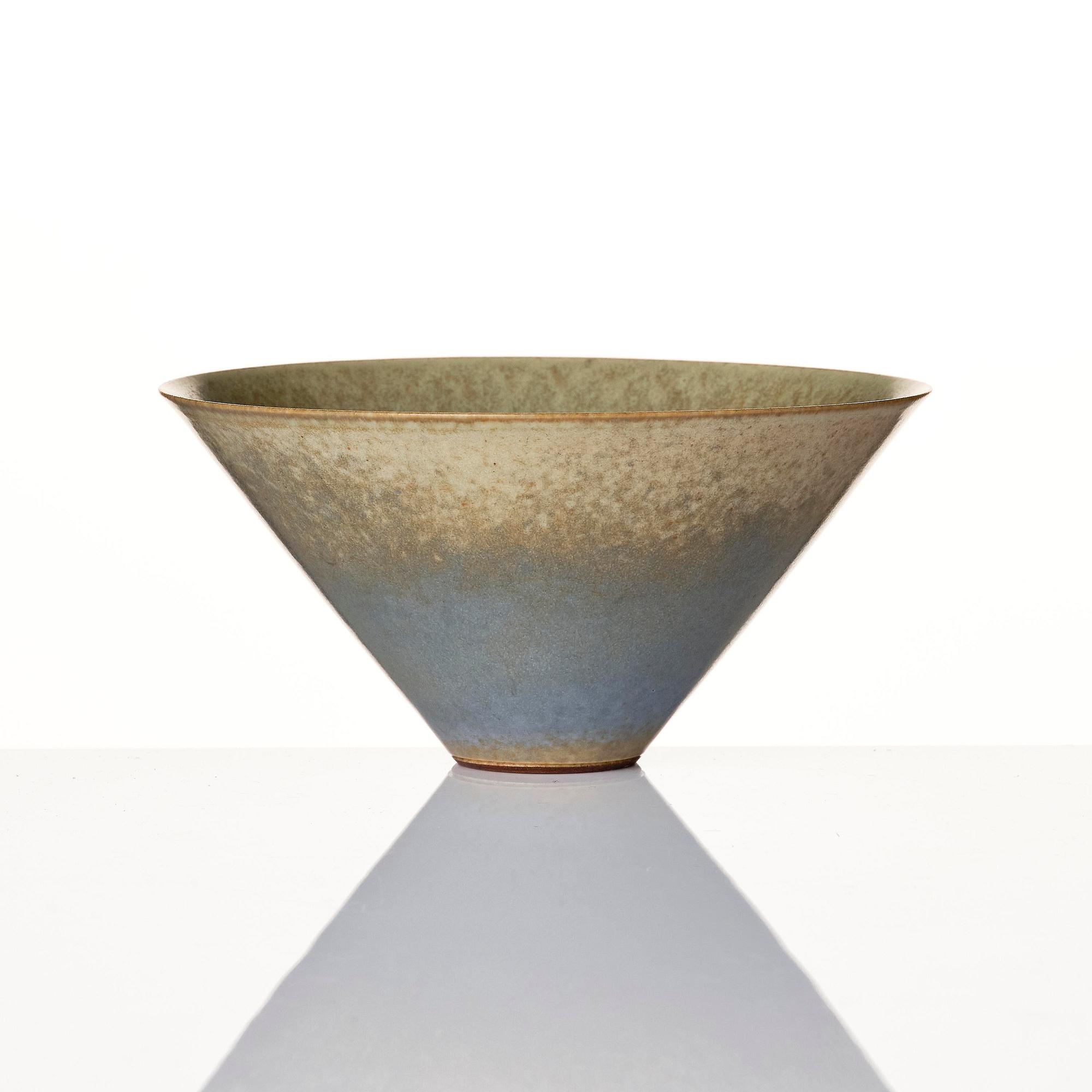 Berndt Friberg, a set of two stoneware vases and a bowl, Gustavsbergs Studio 1955-66.