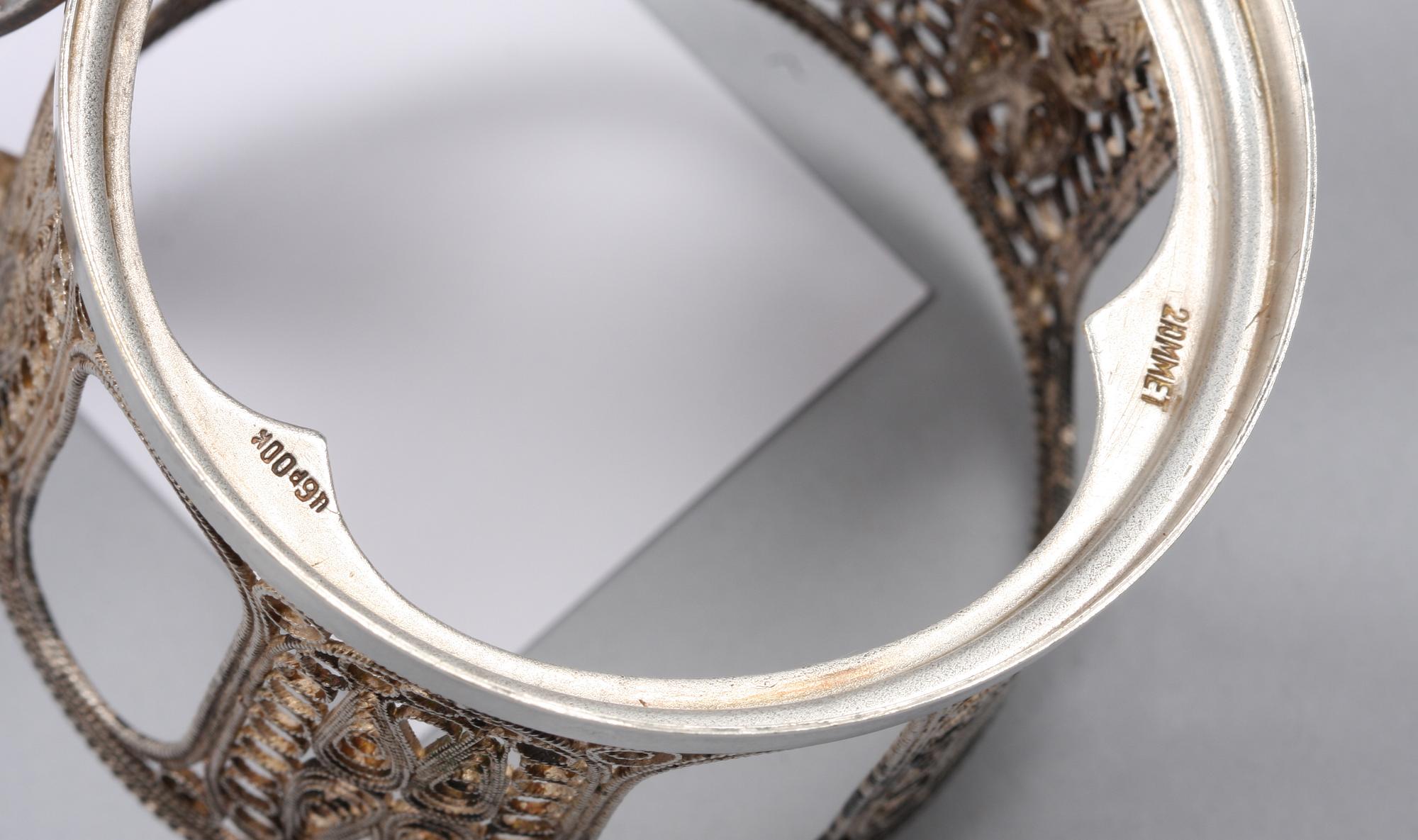 TEGLASHÅLLARE, 4 st. Försilvrade.