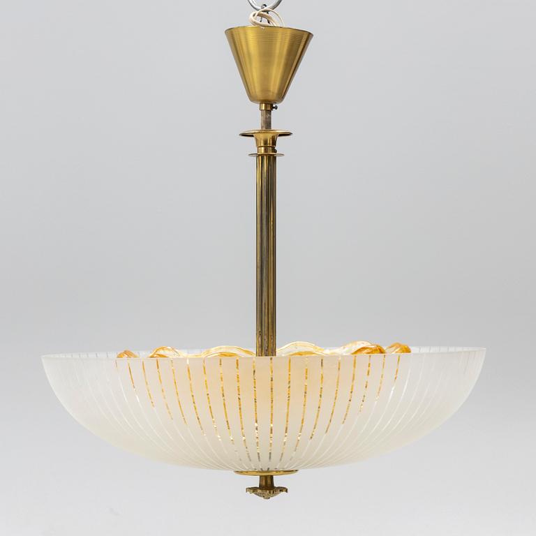 Ceiling lamp, Orrefors, mid-20th century.