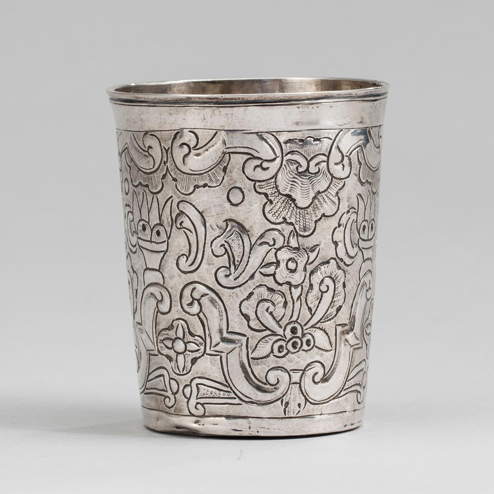 BÄGARE, silver, Moskva, Ryssland 1750-tal, paino 74 g.