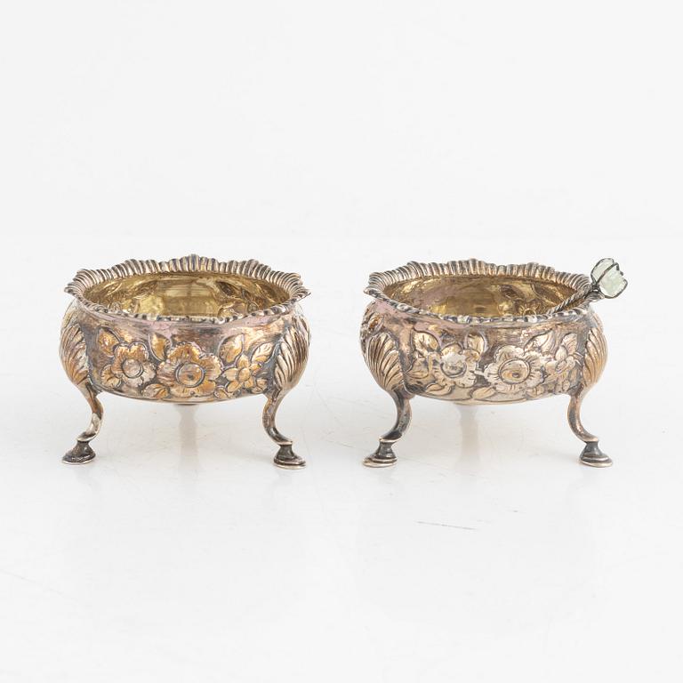 A Pair of English Silver Salt Cellars, mark of Thomas Shepherd, London 1779.