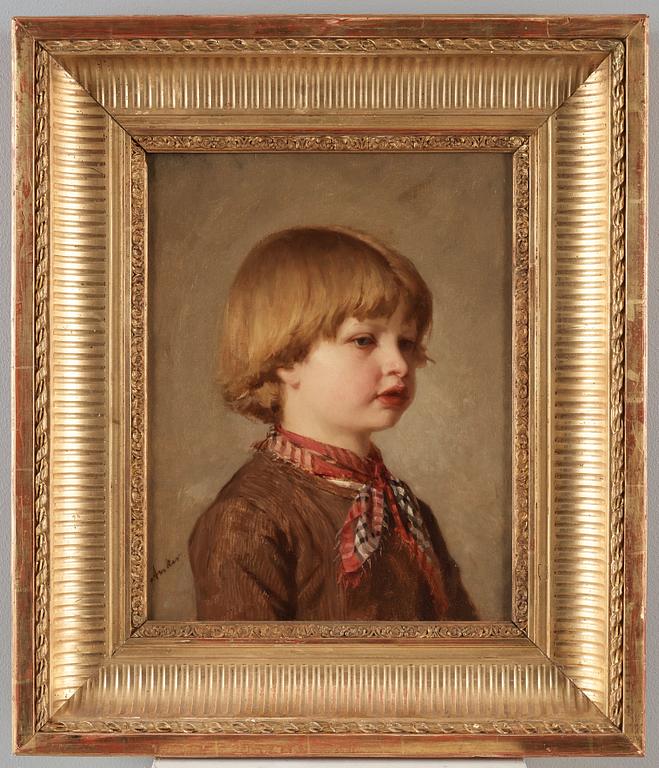 Albert Anker, Portrait of a young boy.