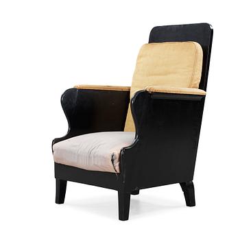 483. Carl Bergsten, a black lacquered armchair, Nordiska Kompaniet, Sweden ca 1918.