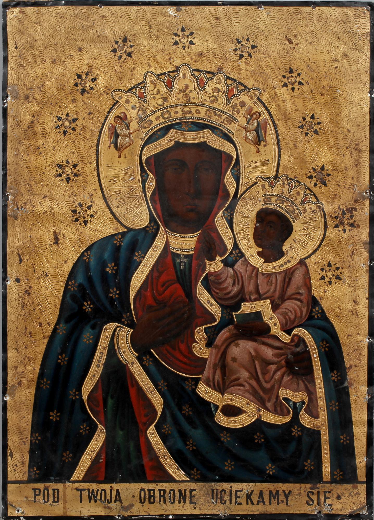 IKON, blandteknik på plåt, 1800/1900-tal.