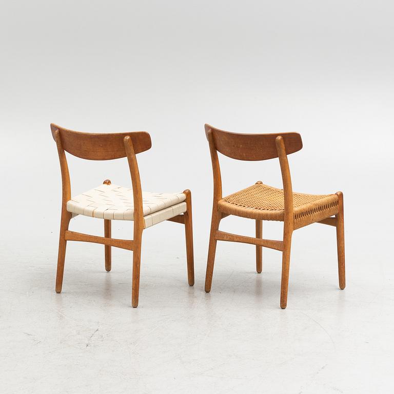 Hans J. Wegner, five "CH-23" chairs, Carl Hansen & Son, Odense, Denmark, 1950's/60's.