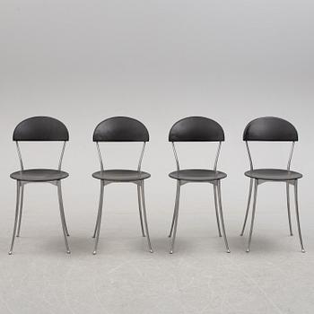 A set of four 'Tonietta' chairs by Enzo Mari, Zanotta, Italy, late 19th century.