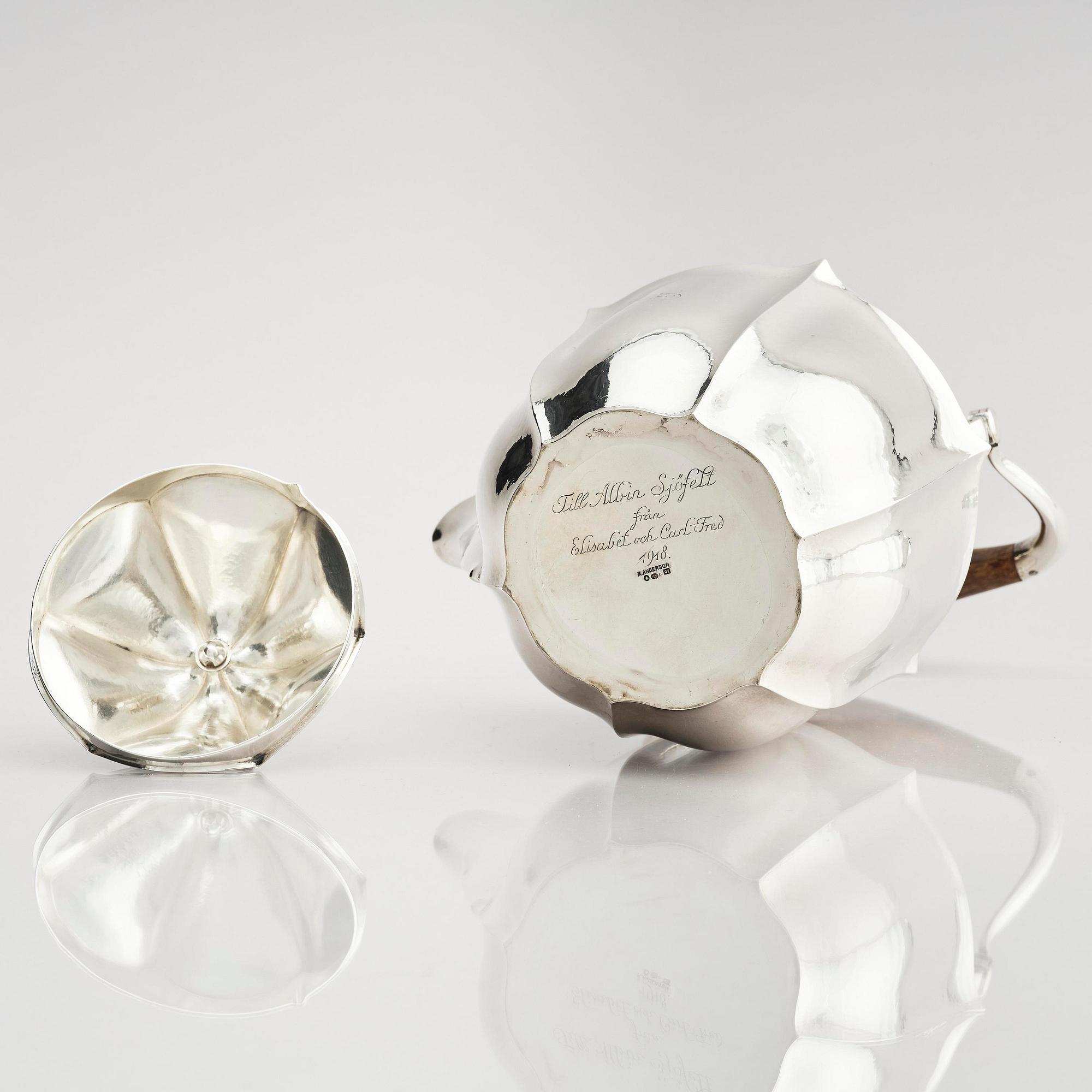 Karl Anderson, a silver coffee- and teaset, 4 pieces, Stockholm, Sweden 1918.