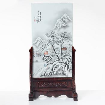 Panel, porslin, Kina, 1900-tal.