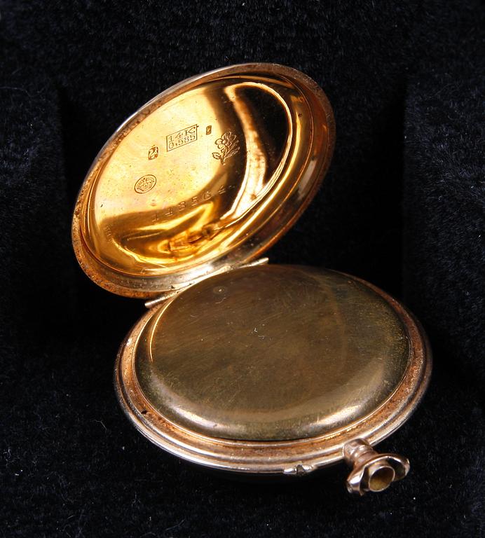 DAMFICKUR, guld, 14K, tidigt 1900-tal.