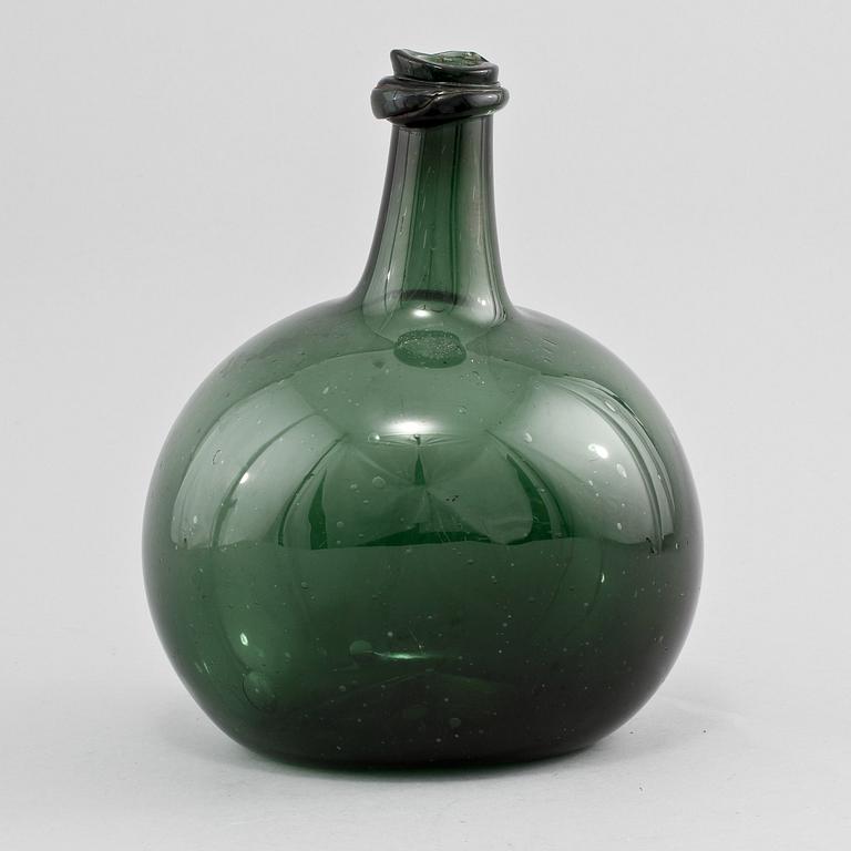 FLASKA, glas, troligen Sverige, 1700-tal.