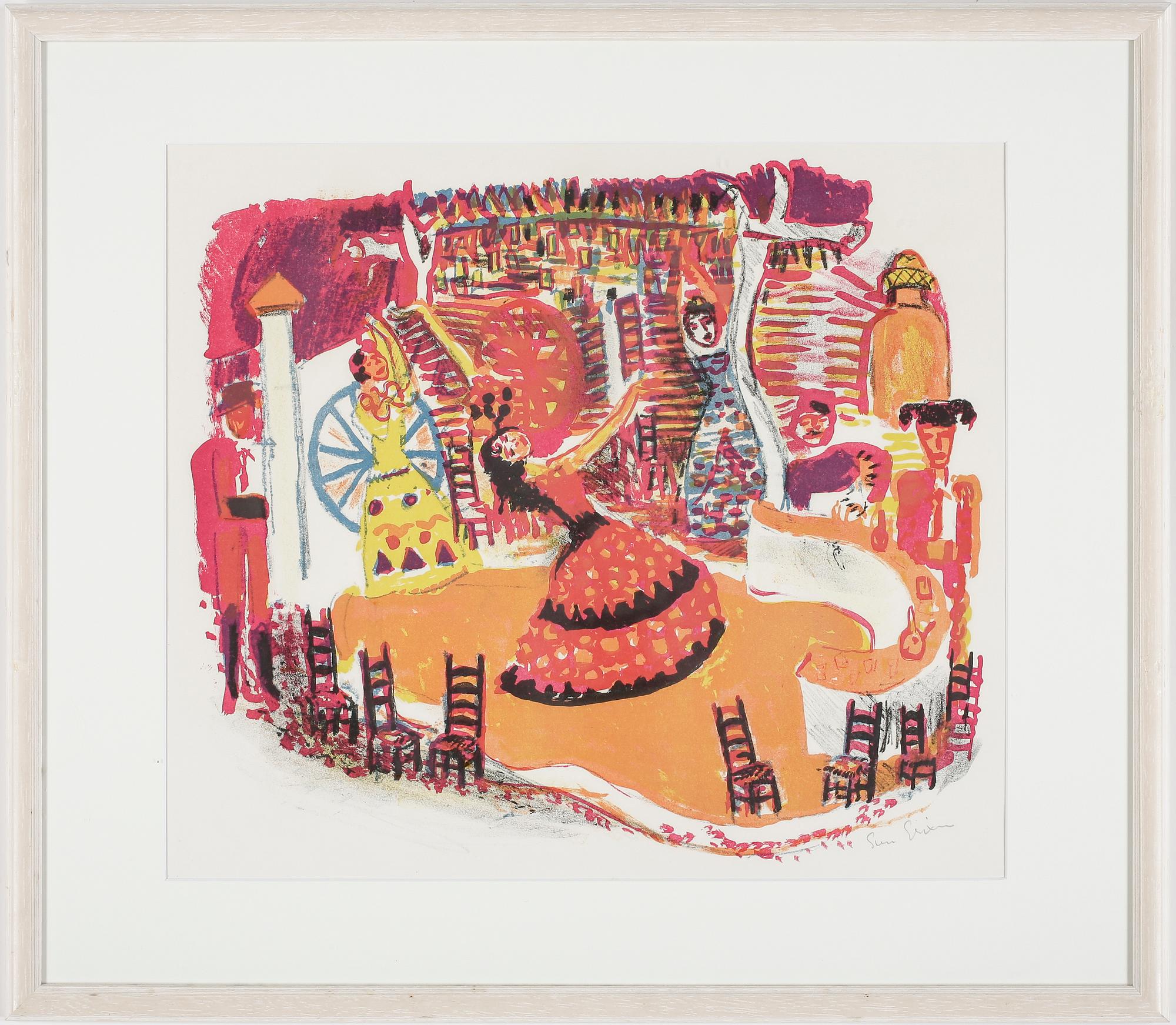 SVEN X:ET ERIXSON, 4 st färglitografier, signerade. Ur mappen "Carmen" från 1954.