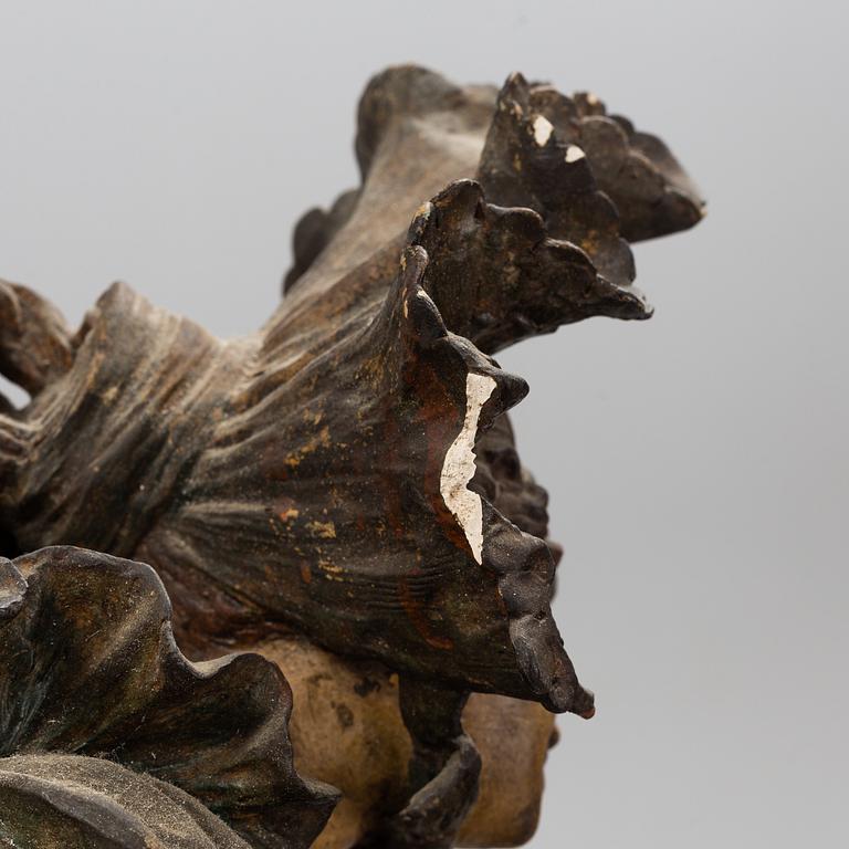 ERNST WAHLISS, sculpture, painted plaster, Turn, Vienna, Austria, circa 1900.