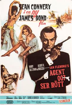 Filmaffisch james Bond " Agent 007 ser rött (From Russia with love )".