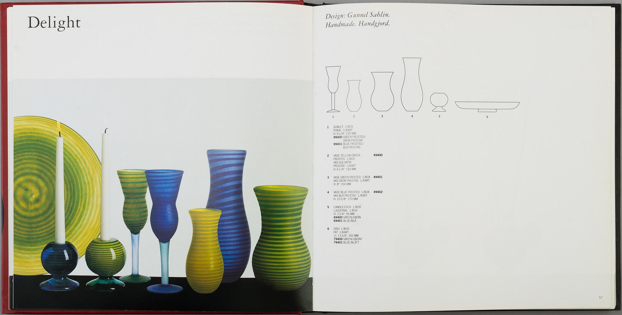 A lot of eleven books regarding Kosta and Kosta Boda glasbruk.