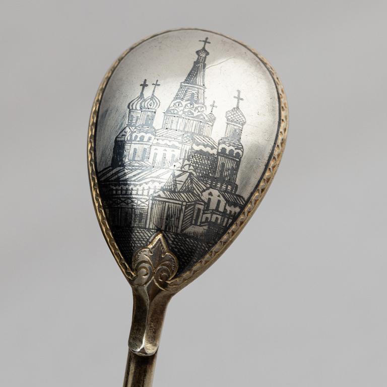 Ivan Alexeyev, teskedar, 12 st, silver, Moskva circa 1880-1890.