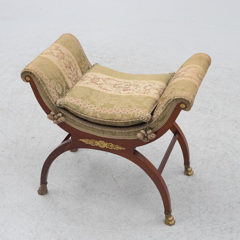 Sofa, 2 chairs, stool, table, Empire style, 5 pieces, 20th century.