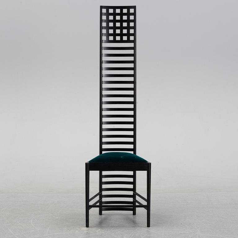 A 'Hill house 1' chair by Charles Rennie Mackintosh, for Cassina, designed 1902.