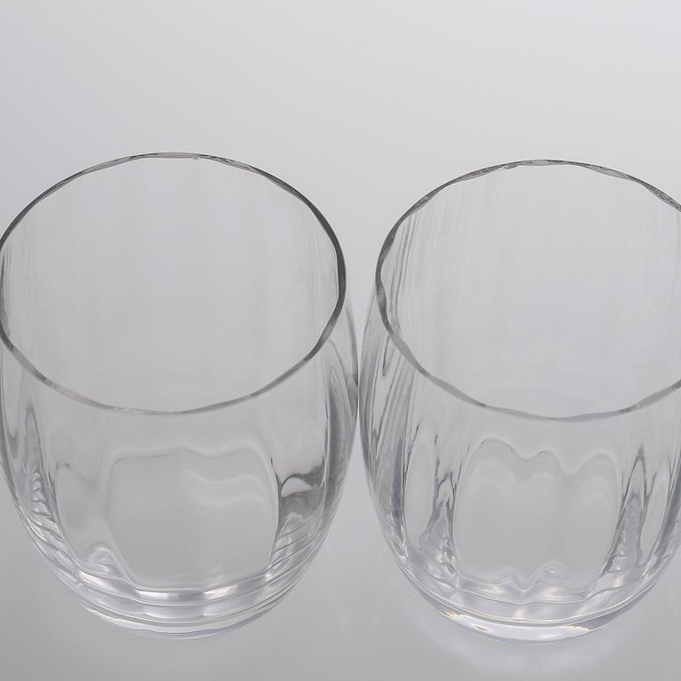 SERVISGLAS, 34 delar, "Optica", Gunnar Cyrén, Orrefors, 1900-talets andra hälft.