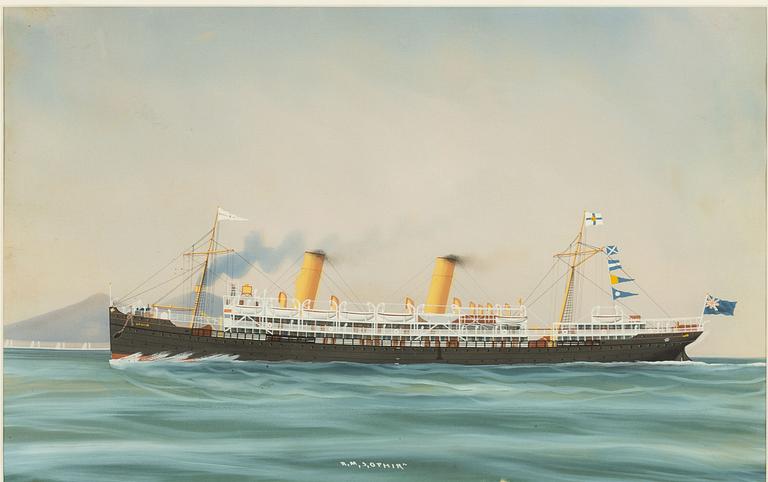 Luca Papaluca, Royal Mail Ship "Ophir" vid Vesuvius.