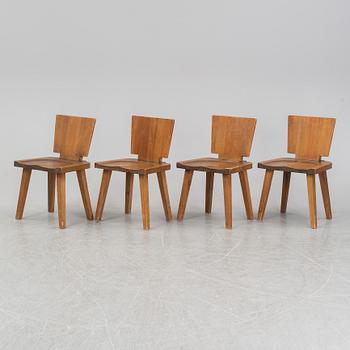 Four pine chairs, mid 20th century.