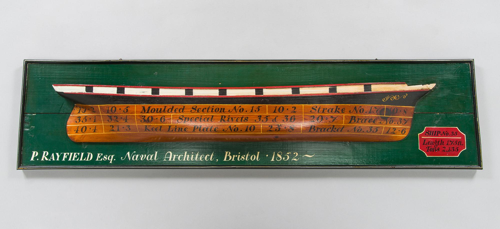 A 20th century half hull model.