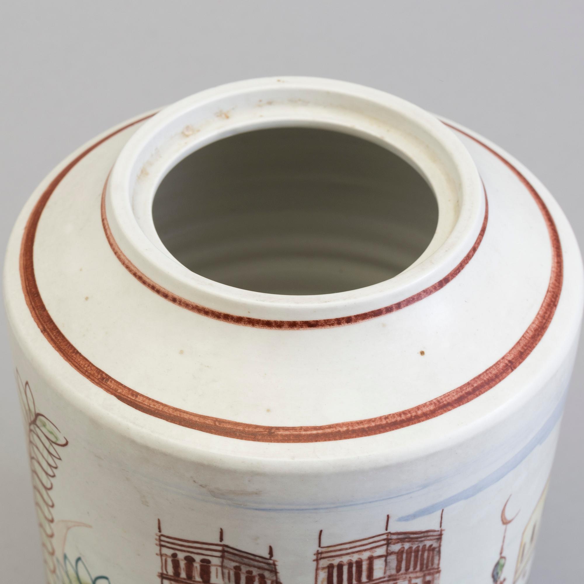 LARS THORÉN, urna med lock, stengods, Rörstrand -47.