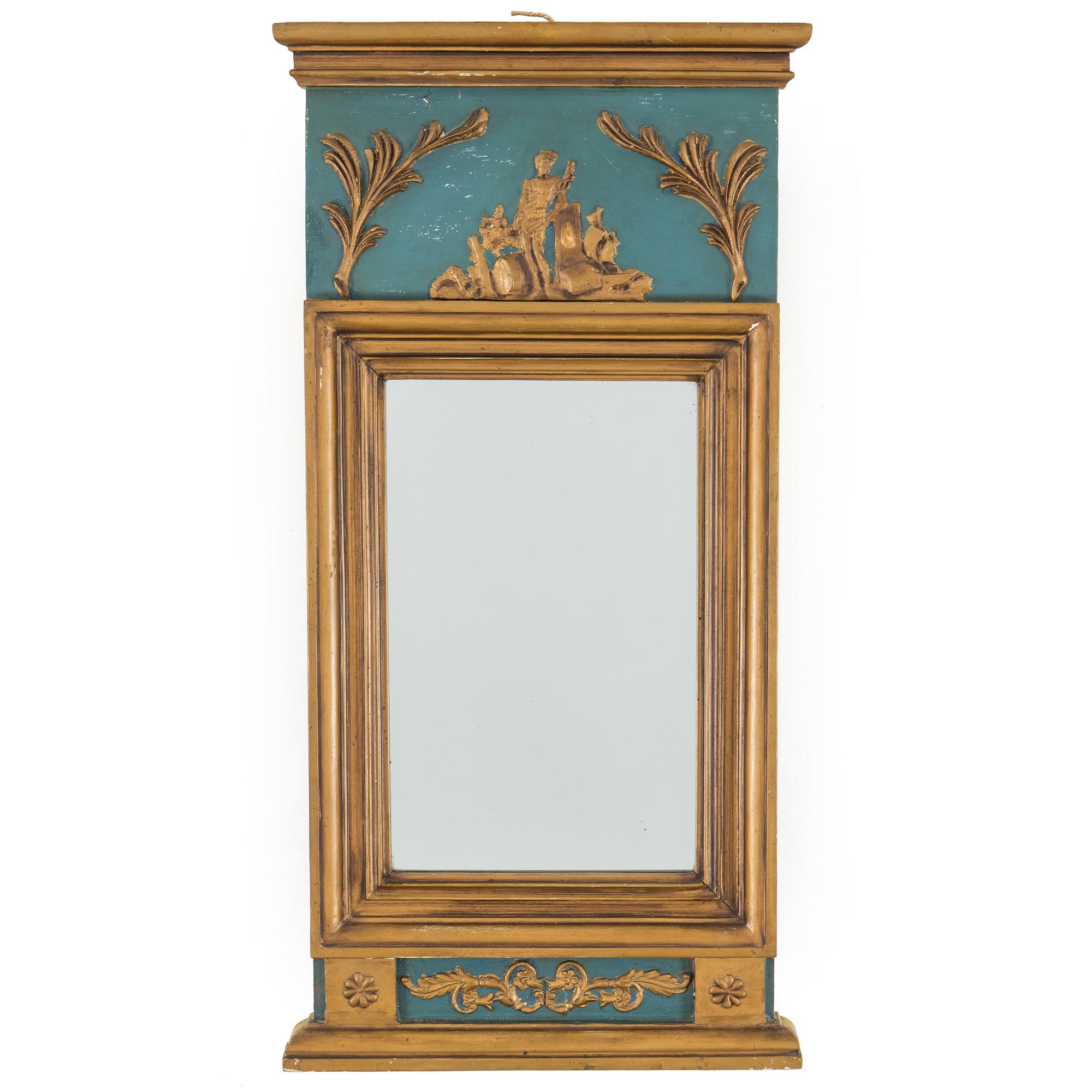 An Empire mirror marked W Lind, first half of the 19th century.