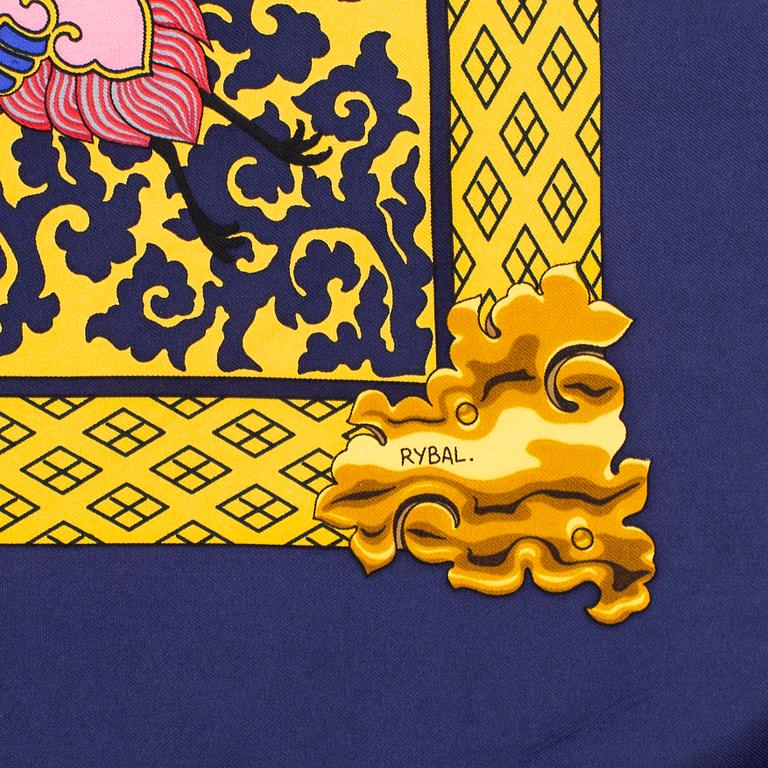 HERMÈS, 2 silk scarves, 'Nikko' & 'L'hiver'.