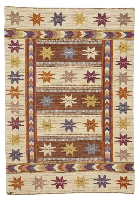 Märta Måås-Fjetterström, A carpet, "Höstmattan", flat weave, ca 325,5-328 x 225-226,5 cm, signed AB MMF.
