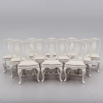 STOLAR, 12 st, rokokostil, 1900-talets mitt.