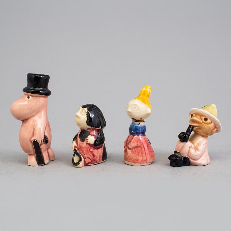 SIGNE HAMMARSTEN-JANSSON, eight moomin ceramic characters by Arabia in the 1950's.