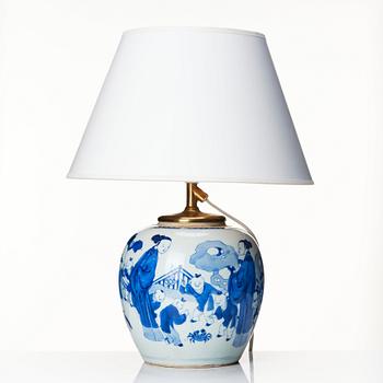 A blue and white jar, Qing dynasty, 18th Century.