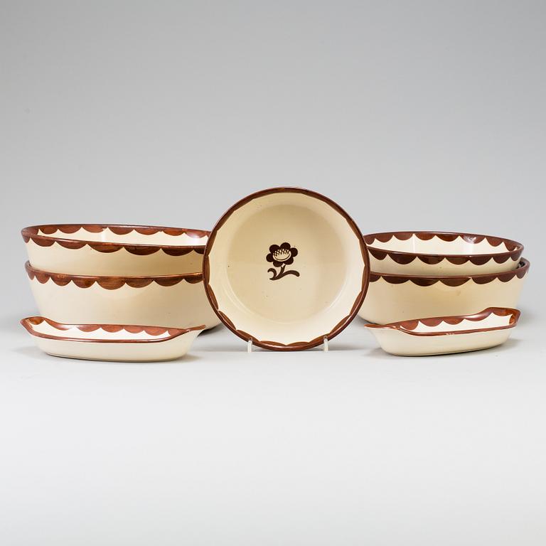 WILHELM KÅGE, 8 st ugnsformar, "Pyro", Gustavsberg. I produktion 1930-1955.