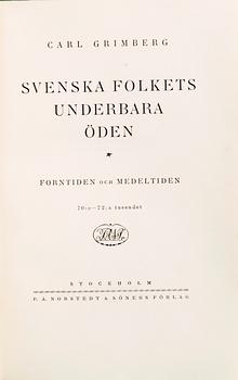 CARL GRIMBERG, "Svenska folkets underbara öden" 11 vol. Numrerad upplaga 347/1000. Signerad av författaren.