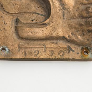 Armas Hutri, a door knocker, signed AH and dated 1970.