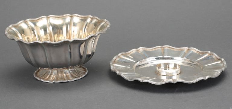 SÅSSKÅL, silver, Gustaf Möllenborg Feron, 1856. Vikt ca 458g.