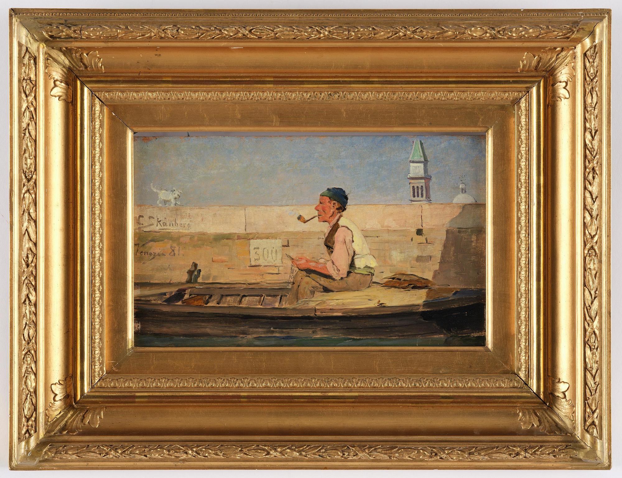 Carl Skånberg, "Fiskargubbe vid kajen" (Motiv från Venedig).
