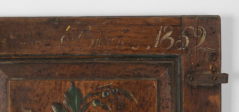 A provincial door/fragment of a cabinet, dated 1852.