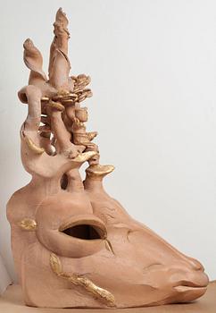Hertha Hillfon, skulptur, hjorthuvud, egen ateljé, daterad -79.