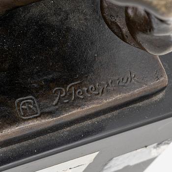 Peter Tereszczuk, skulptur. Signerad. Brons, total höjd 28,5 cm.