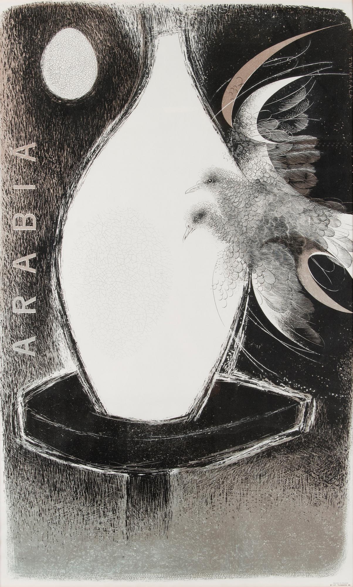 POSTER, litography, plate signed T. Wirkkala. Oy Tilgmann Ab, mid-20th century.