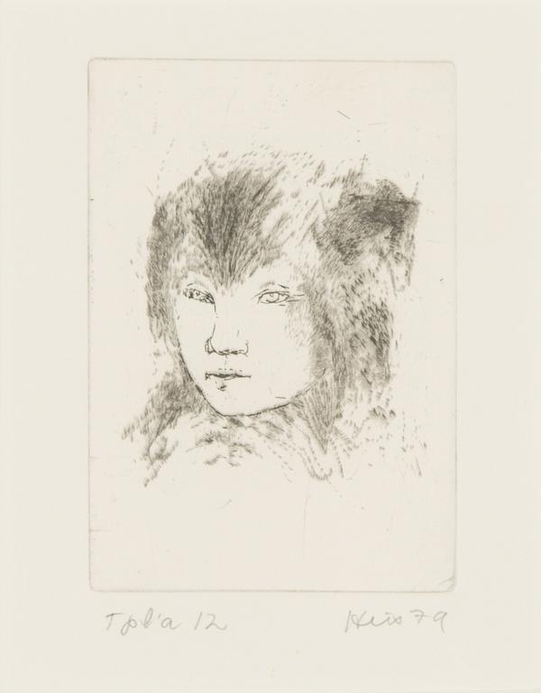 Outi Heiskanen, etsning, signerad och daterad -79, märkt Tpl'a 12.