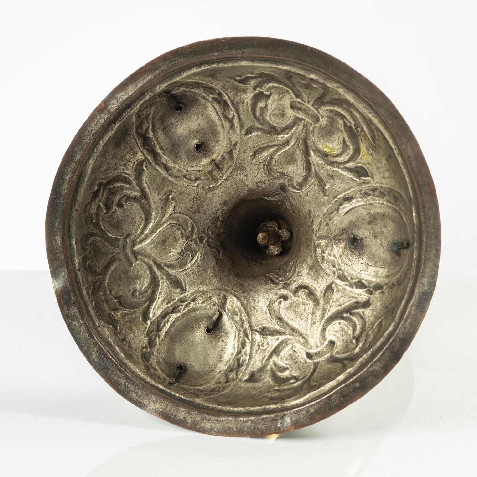 A silvered and gilt copper chalice, presumably German, first part 18th century.