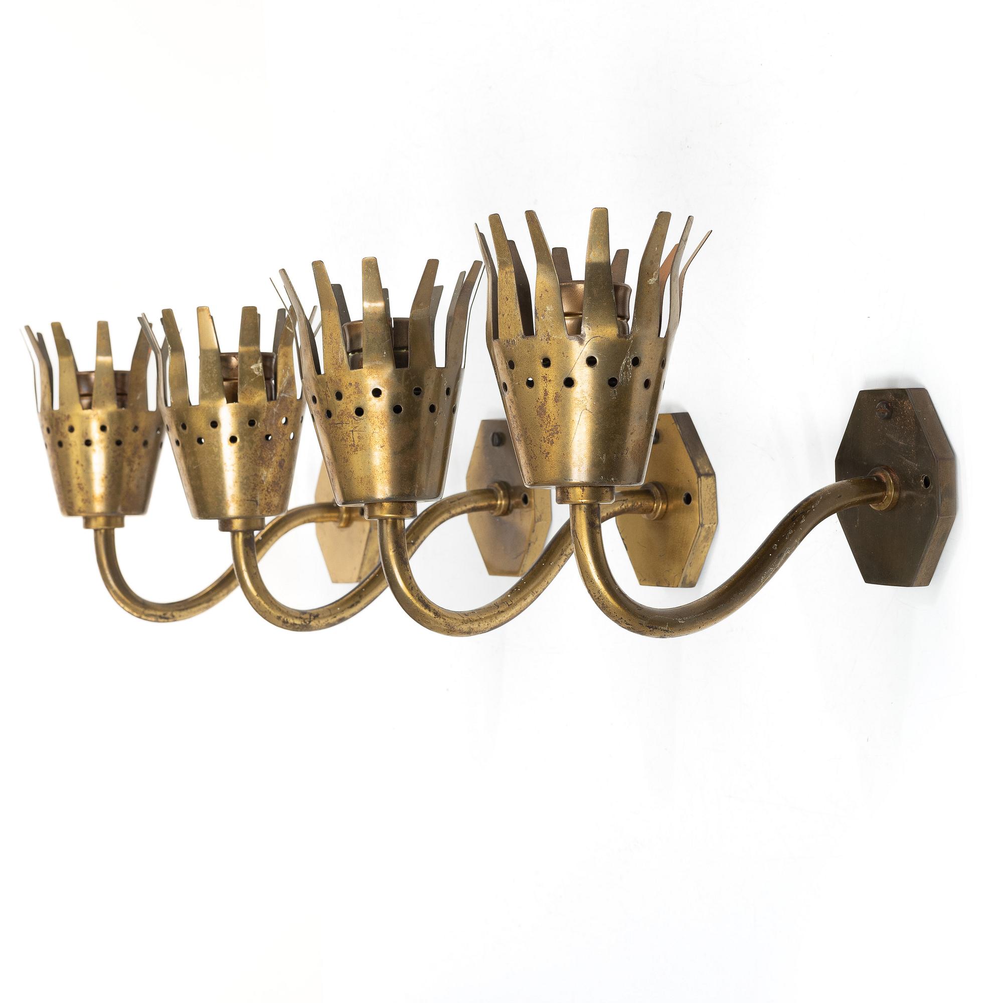 Wall lamps, 4, first half of the 20th century.