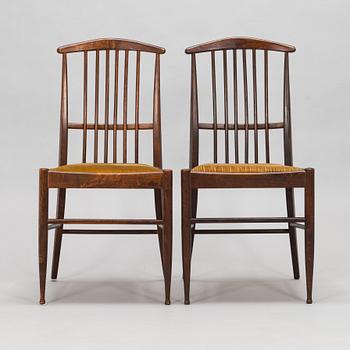 Kerstin Hörlin-Holmquist, A set of six Charlotte chairs with a dining table by Asko, Finland, 1970s.