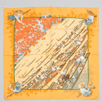 HERMÈS, "MARCHÉ FLOTTANT", scarf.