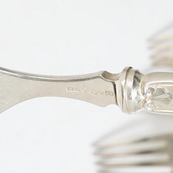 Wallin & Thorsen, bestickservis, silver, ca 157 delar, "Olga", Borås 1947.