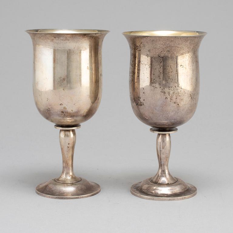 A set of six 20th century silver cups, mark of CGH, Stockholm 1957.
